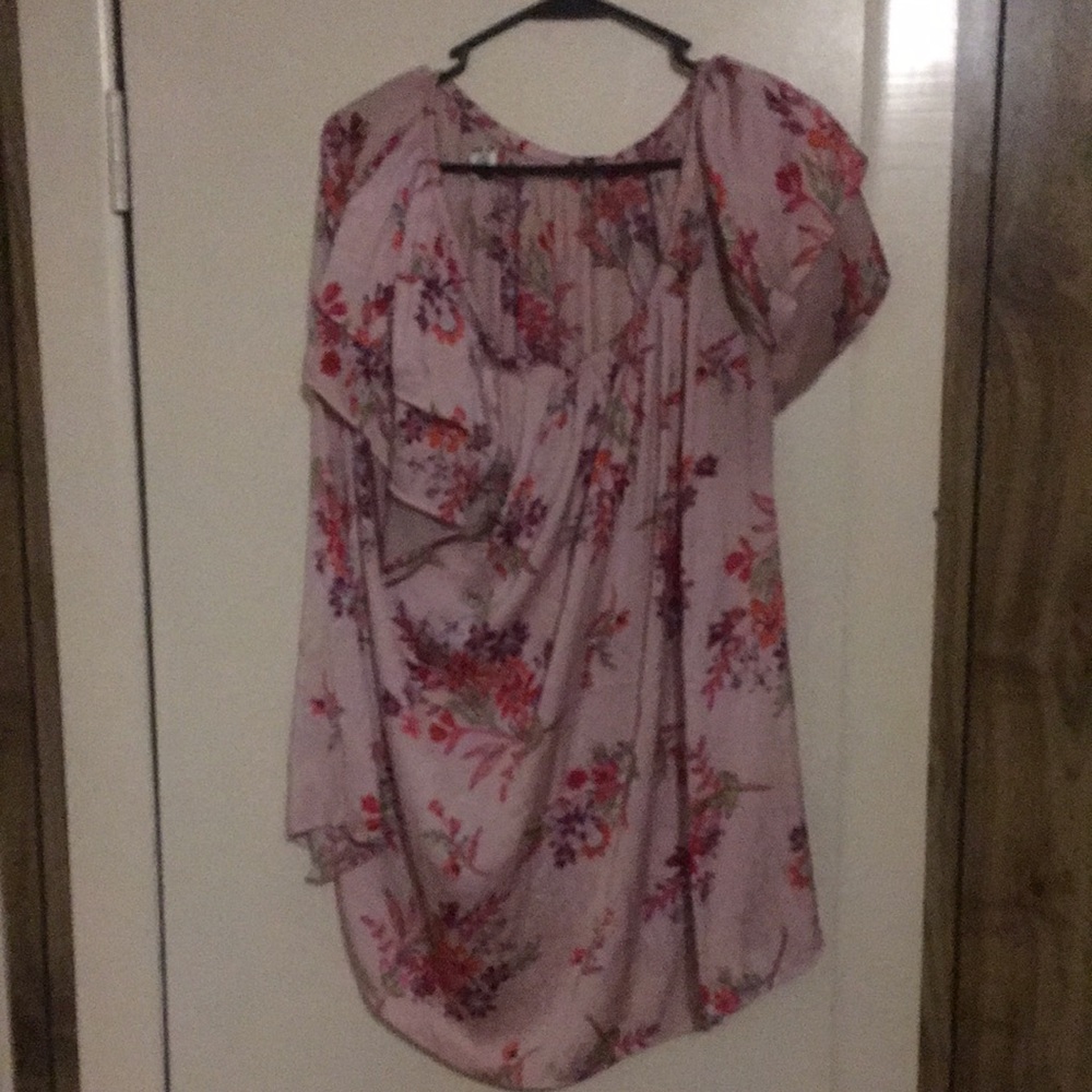 Pink floral top 2X